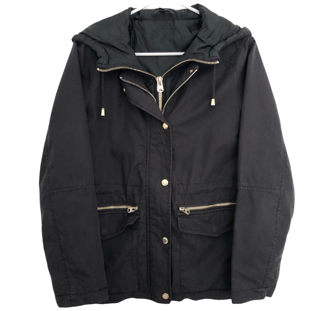 Topshop Black Double Zip Coat Women’s - Size 4